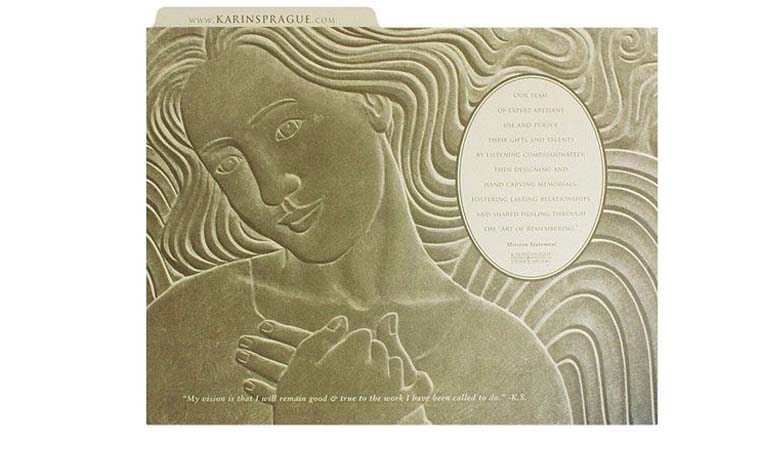 طراحی فولدر - پوشه ارائه برای هنر مجسمه‌سازی Karin Sprague