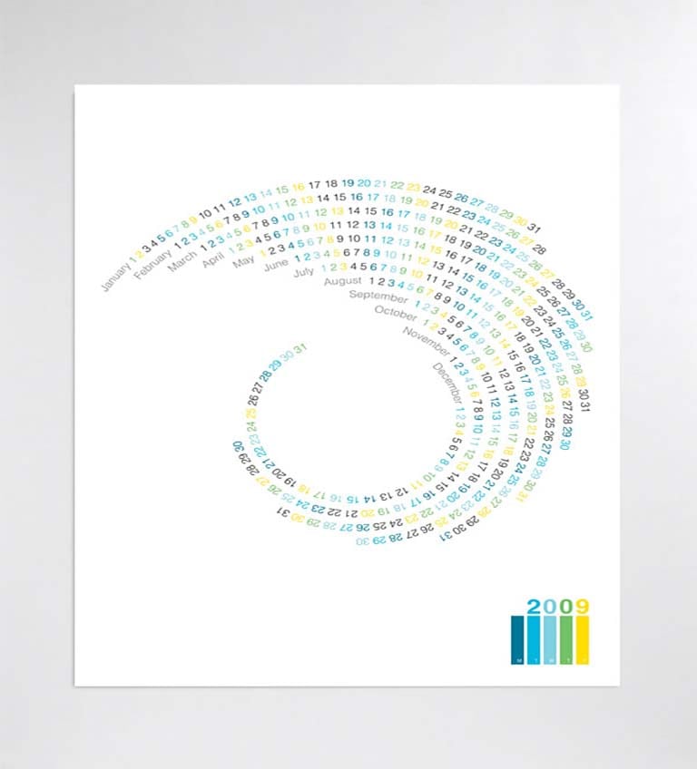 طراحی تقویم - فضای خالی در طراحی تقویم خود قرار دهید