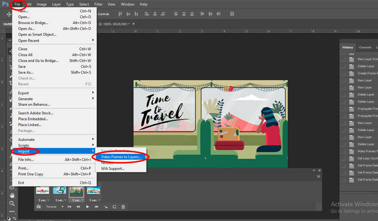 آموزش طراحی بنر گیف - کار با ویدیو