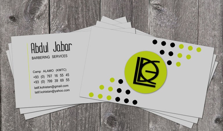 کارت ویزیت آرایشگاه مردانه - نمای مدرن