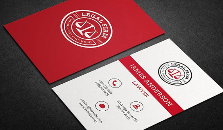 کارت ویزیت وکالت - قالب قرمز برای کارت ویزیت وکالت