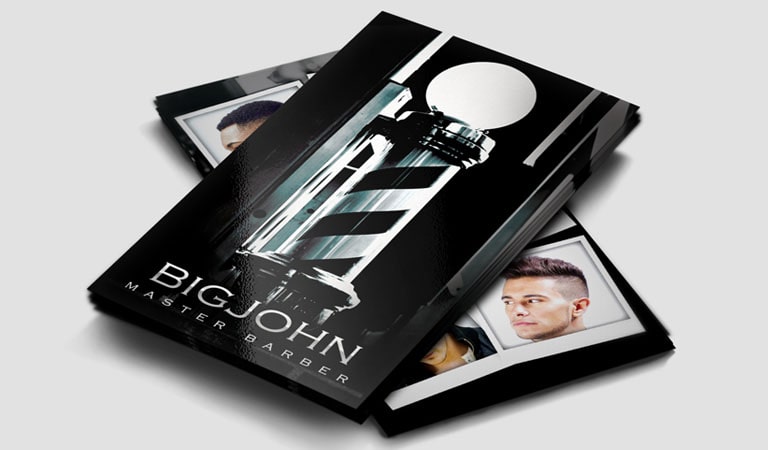 کارت ویزیت آرایشگاه مردانه - افزودن تصویر به کارت ویزیت