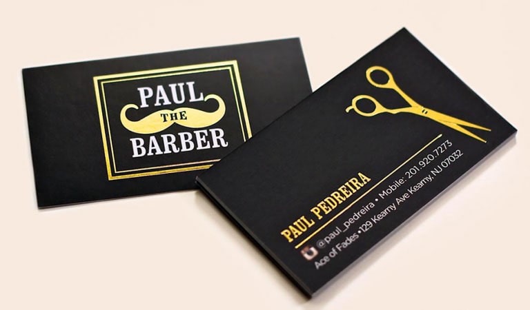 کارت ویزیت آرایشگاه مردانه - استفاده از تاکیدهای رنگی