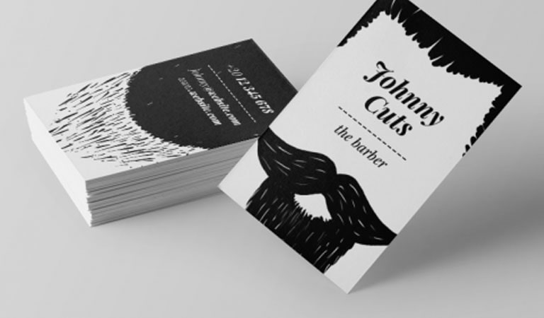 کارت ویزیت آرایشگاه مردانه - از رنگهای متضاد استفاده کنید