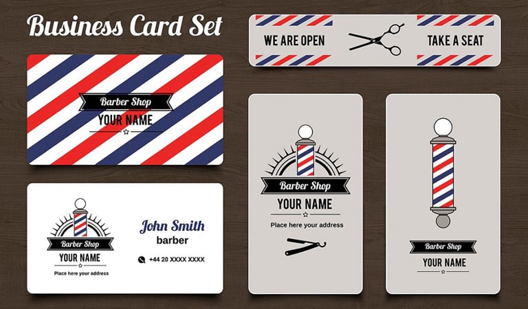 کارت ویزیت آرایشگاه مردانه - نمای منسجم 