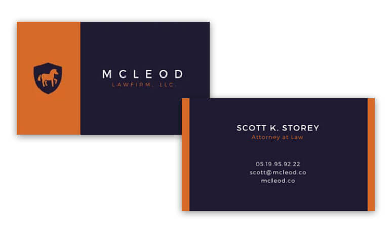 کارت ویزیت وکالت - از رنگ های برند خود استفاده کنید