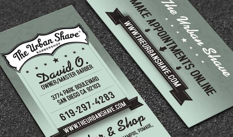 کارت ویزیت آرایشگاه مردانه - با استفاده از تایپوگرافی