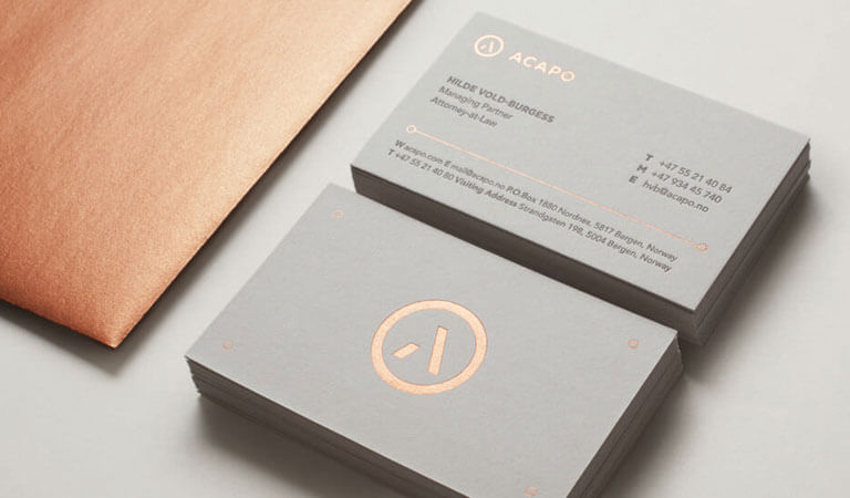 کارت ویزیت وکالت - از فویل مس برای یک تأکیدِ منحصربفرد استفاده کنید