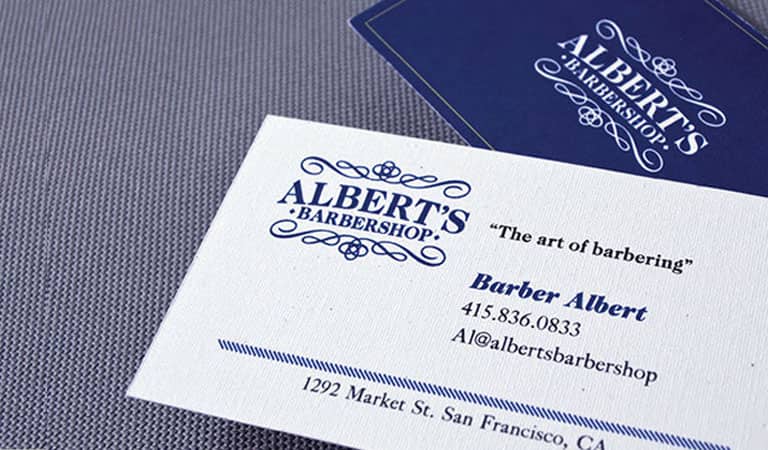 کارت ویزیت آرایشگاه مردانه - استفاده از کاغذ بافت دار