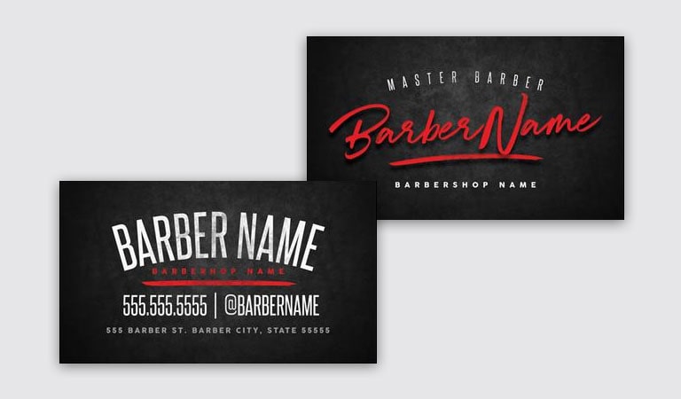 کارت ویزیت آرایشگاه مردانه - استفاده از اسم برای عنوان
