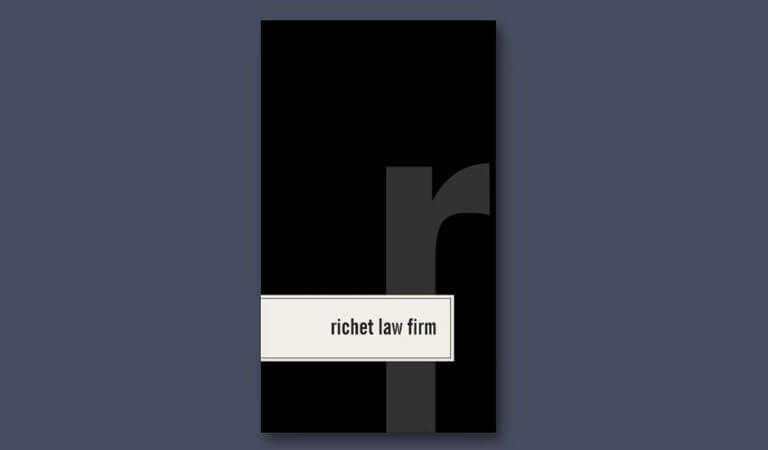 کارت ویزیت وکالت - یک طرح مونوگرام ساده را انتخاب کنید