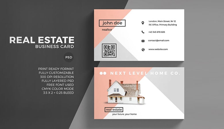 کارت ویزیت املاک - قالب مدرن کارت ویزیت