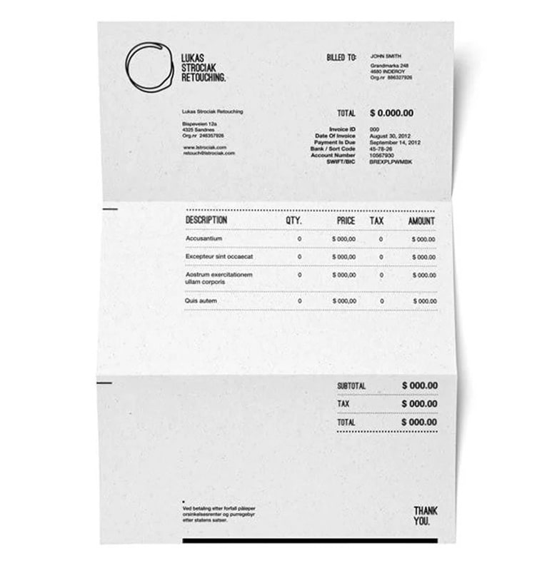 طرح را تمیز نگه دارید طراحی فاکتور فروش - طرح را تمیز نگه دارید