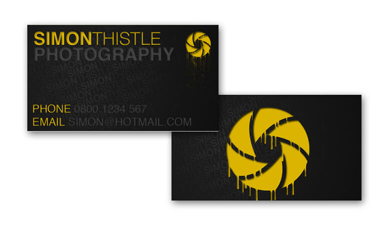  کارت ویزیت عکاسی- طرح جسورانه و مدرن