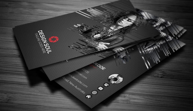 کارت ویزیت عکاسی - طراحی خاکستری