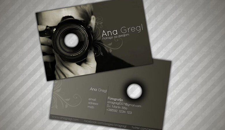  کارت ویزیت عکاسی - تصویر قوی و جذاب