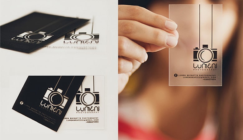 کارت ویزیت عکاسی - پلاستیک شفاف