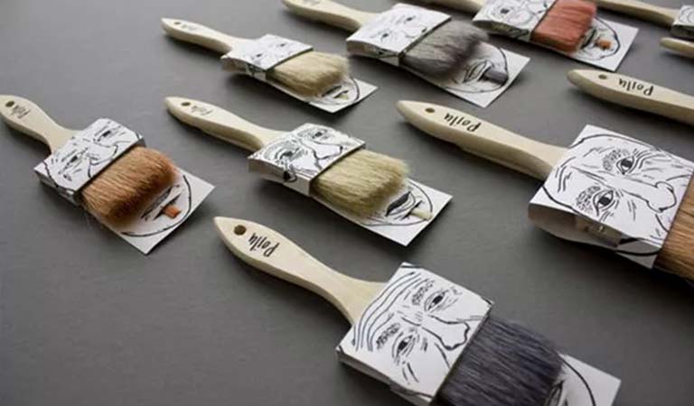 قلم موهای رنگ آمیزی پویلو (Poilu paintbrushes)-طراحی بسته بندی