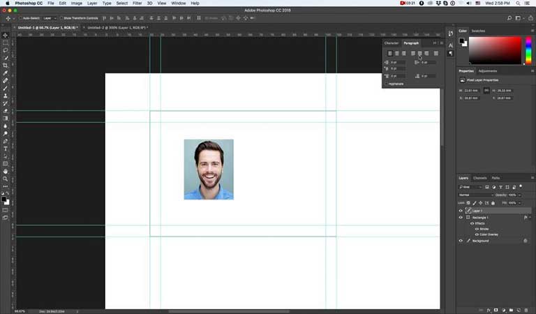 guidelinesهای فتوشاپ - طراحی کارت ویزیت با فتوشاپ