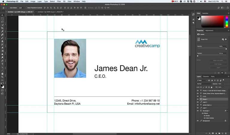 لوگوی شرکت را اضافه کنید - طراحی کارت ویزیت با فتوشاپ