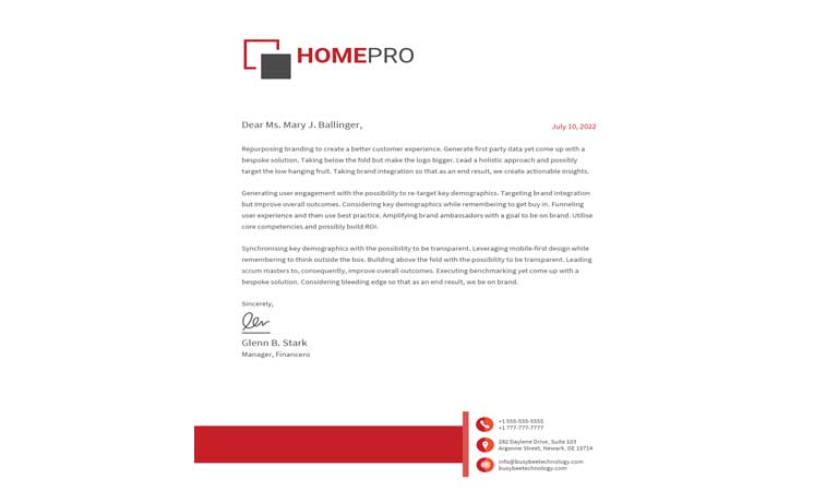 در سربرگ رسمی خود به جای هدر، پاورقی خلاقانه اضافه کنید - طراحی آنلاین سربرگ