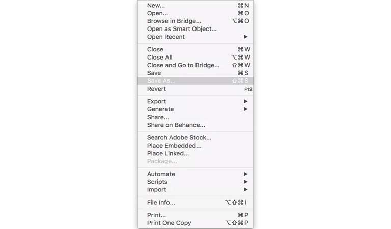 save as.. - طراحی کارت ویزیت با فتوشاپ