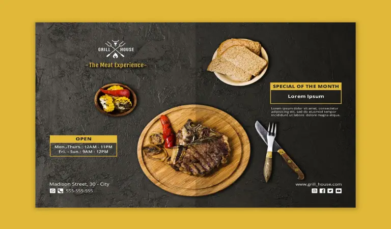 ابعاد و انواع جنس تراکت رستوران